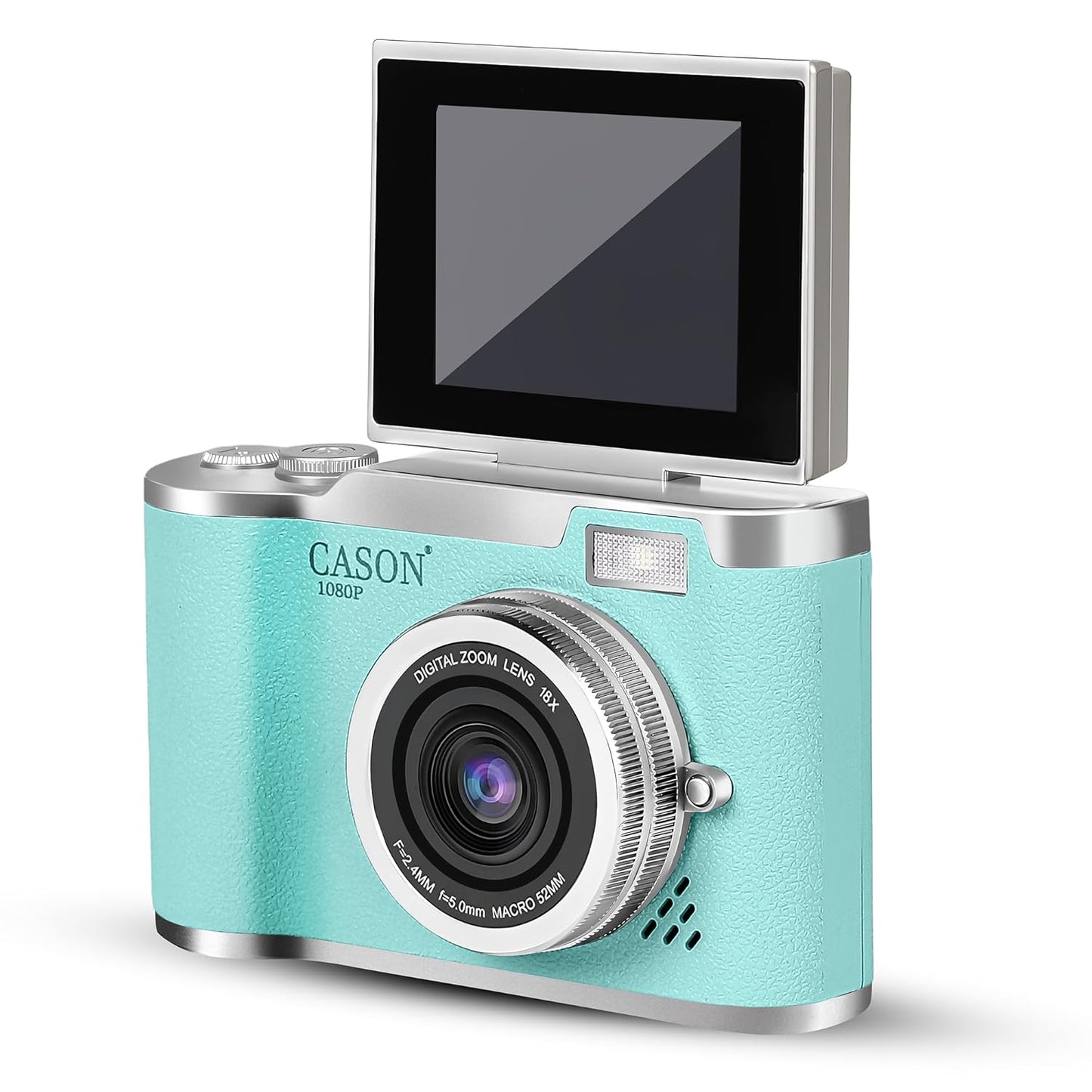 Cason 48MP Digital Camera for Kids-Real Photo & Video Mini Camera for Photography 2.4” Rotating Screen, Built in Games Kids Cameras for 5-15 Years Girls & Boys(Upto 64GB Memory)