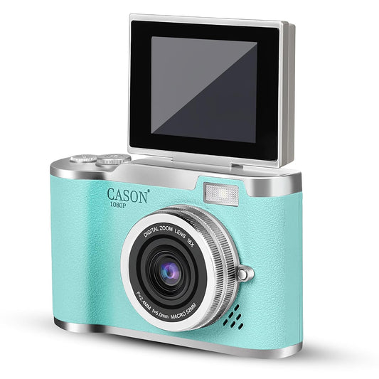 Cason 48MP Digital Camera for Kids-Real Photo & Video Mini Camera for Photography 2.4” Rotating Screen, Built in Games Kids Cameras for 5-15 Years Girls & Boys(Upto 64GB Memory)