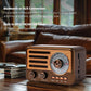 Cason FR22 Fm Radio for Home with Bluetooth Speaker,Vintage Radio with USB -Retro Radio Portable Music Player with Transistor Frequency Knob Meter,SD Card,Headphone Jack(Brown)
