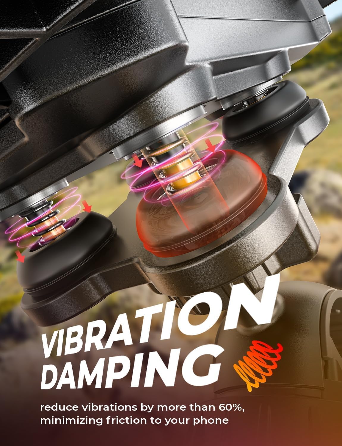 CASON Mobile Holder for Bikes,Scooty/Cycle Phone Holder Mount,with Shock Absorbtion,Switch Lock Behind,Cushioning Pads,360° Rotation for Handlebar Compatible with All Phones