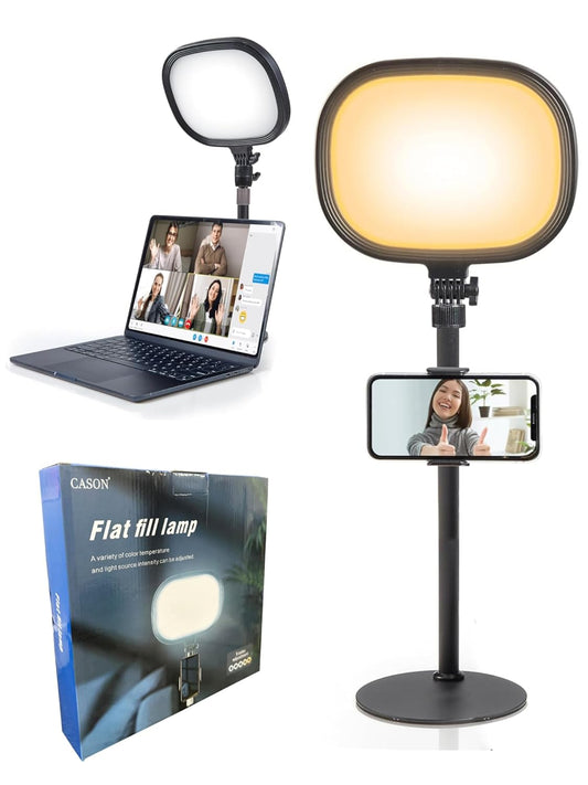 Cason Slab Key Light for Video Shooting YouTube, Tripod Stand with Light Five Color Temperatures 3200K-5600K, Adjustable Brightness 1455 Lumens, CRI 95+ with Extendable Stand for Content Creation.