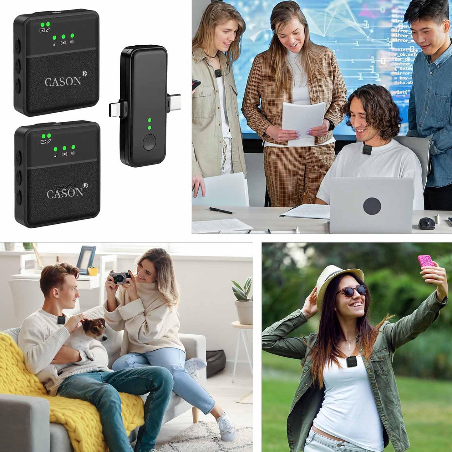 CASON SX8 Wireless Mic for You Tube & Content Creators with Ultra Noise-Cancelling Feature and 20m Long Range Microphone for Vlogging with iPhone/Android Devices(1mic)