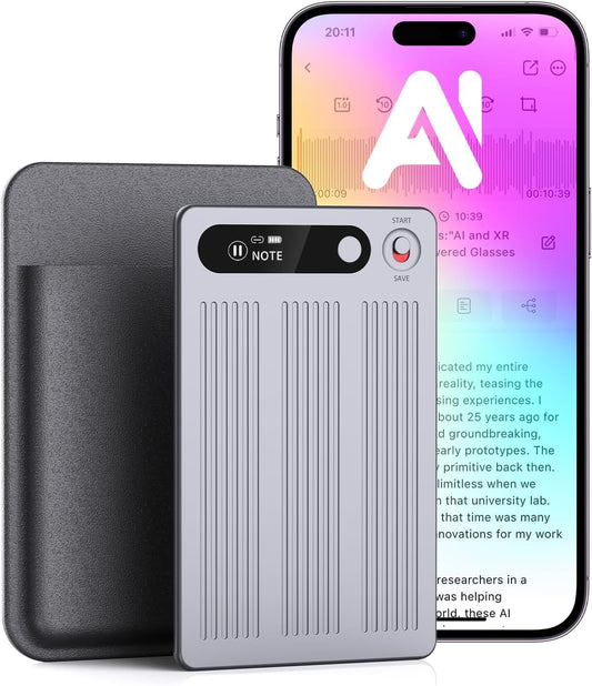 Cason Smart AI Voice Recorder with APP Control, Magnetic Audio Recorder with Transcribe, Summarize & Translation, 112 Languages, 64GB Memory, Compact for Lectures, Meetings, Calls, Interview