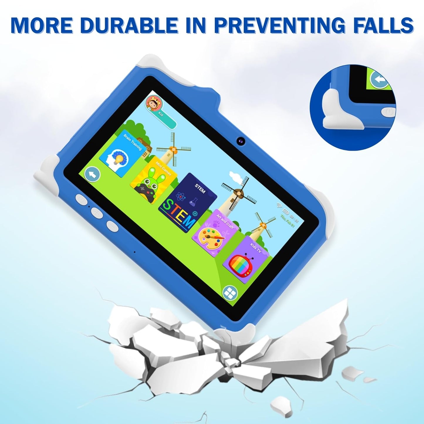 CASON 7 inch Kid Tablet for Study 5-12 Years Age,4GB+32GB Android Tab for Kids,Mini Tablet with Shockproof Case,FHD Eye Comfort Display,Parental Control, Games & Education for Boys, Girls