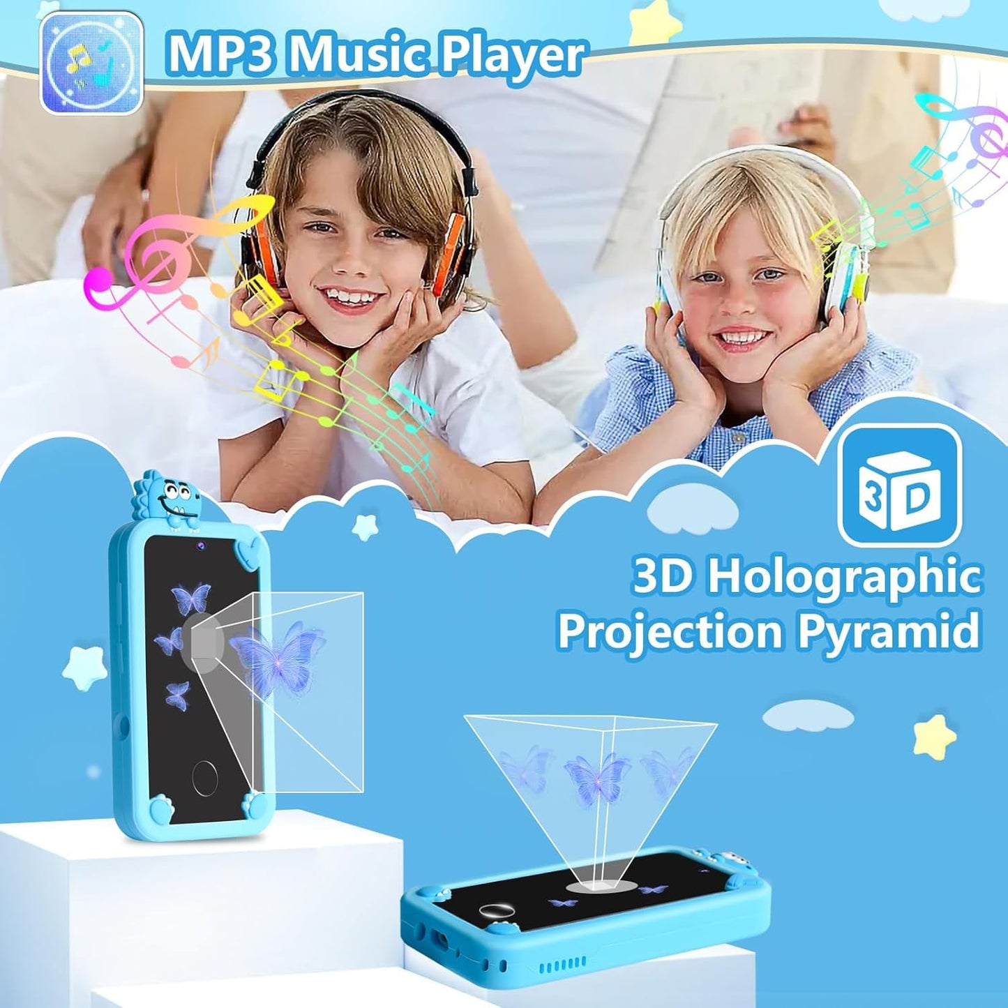 Cason Small Smart Phone for Boys & Girls,2.8” Touch Screen Mini Toy Phone for Kids with Dual Camera, Music Player, Games Kids Mobile with 8GB SD Card