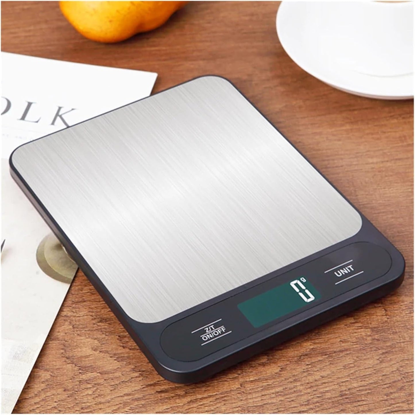 Cason Steel Digital Food Weighing Scale upto 5 kg,Kitchen Scale for Home Use, Accurate Food Measuring for Diet, Weight Machine for Food with Tare Function, LCD Display & SS Platform(Black)
