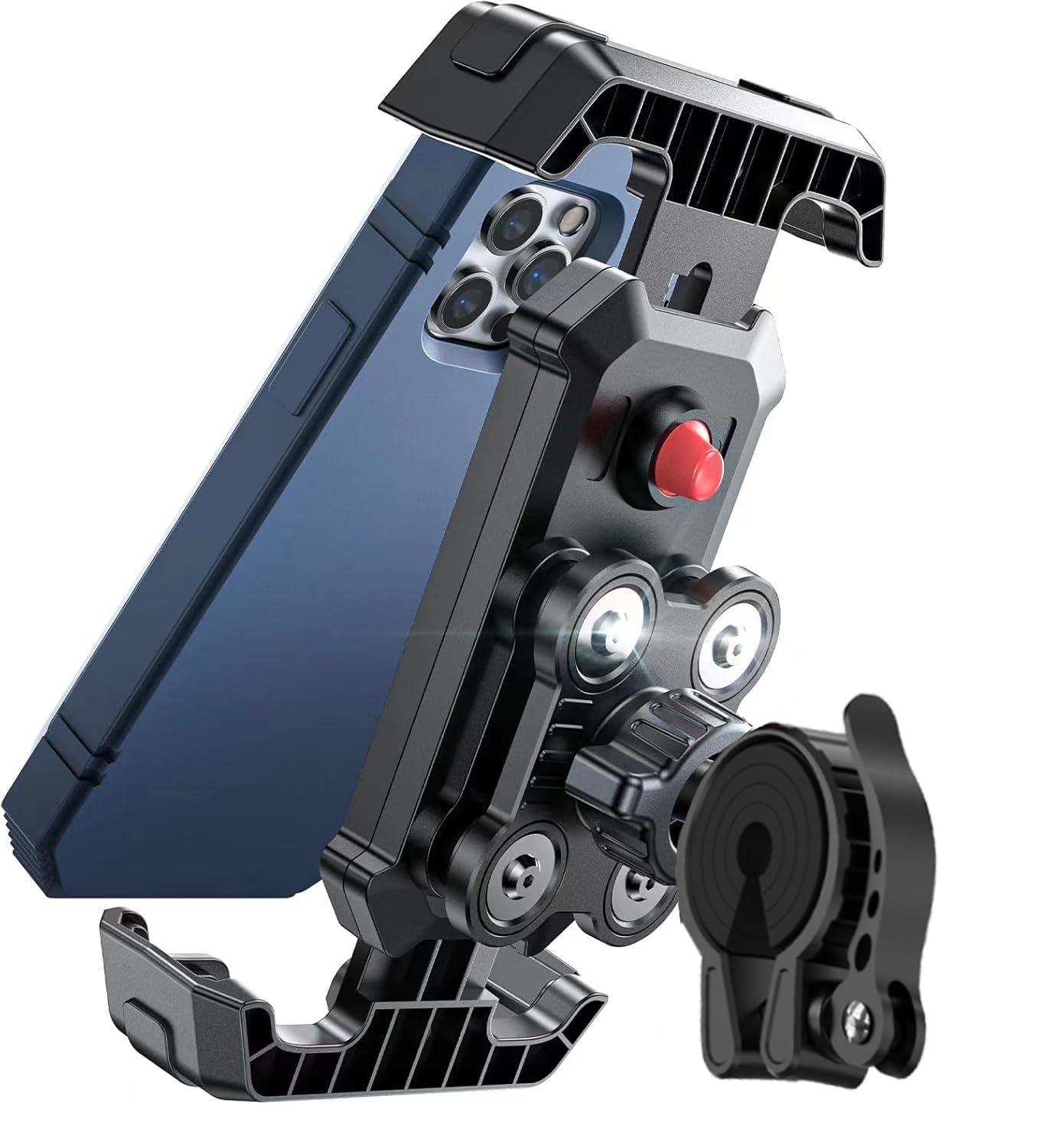 CASON Mobile Holder for Bikes,Scooty/Cycle Phone Holder Mount,with Shock Absorbtion,Switch Lock Behind,Cushioning Pads,360° Rotation for Handlebar Compatible with All Phones