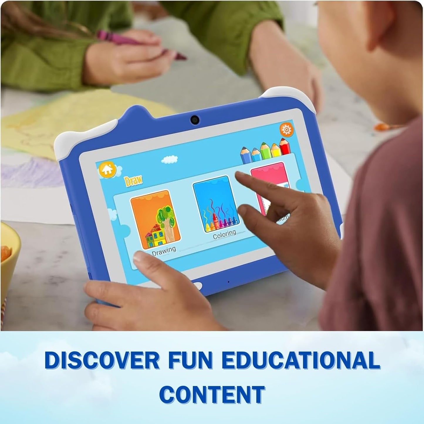 CASON 7 inch Kid Tablet for Study 5-12 Years Age,4GB+32GB Android Tab for Kids,Mini Tablet with Shockproof Case,FHD Eye Comfort Display,Parental Control, Games & Education for Boys, Girls