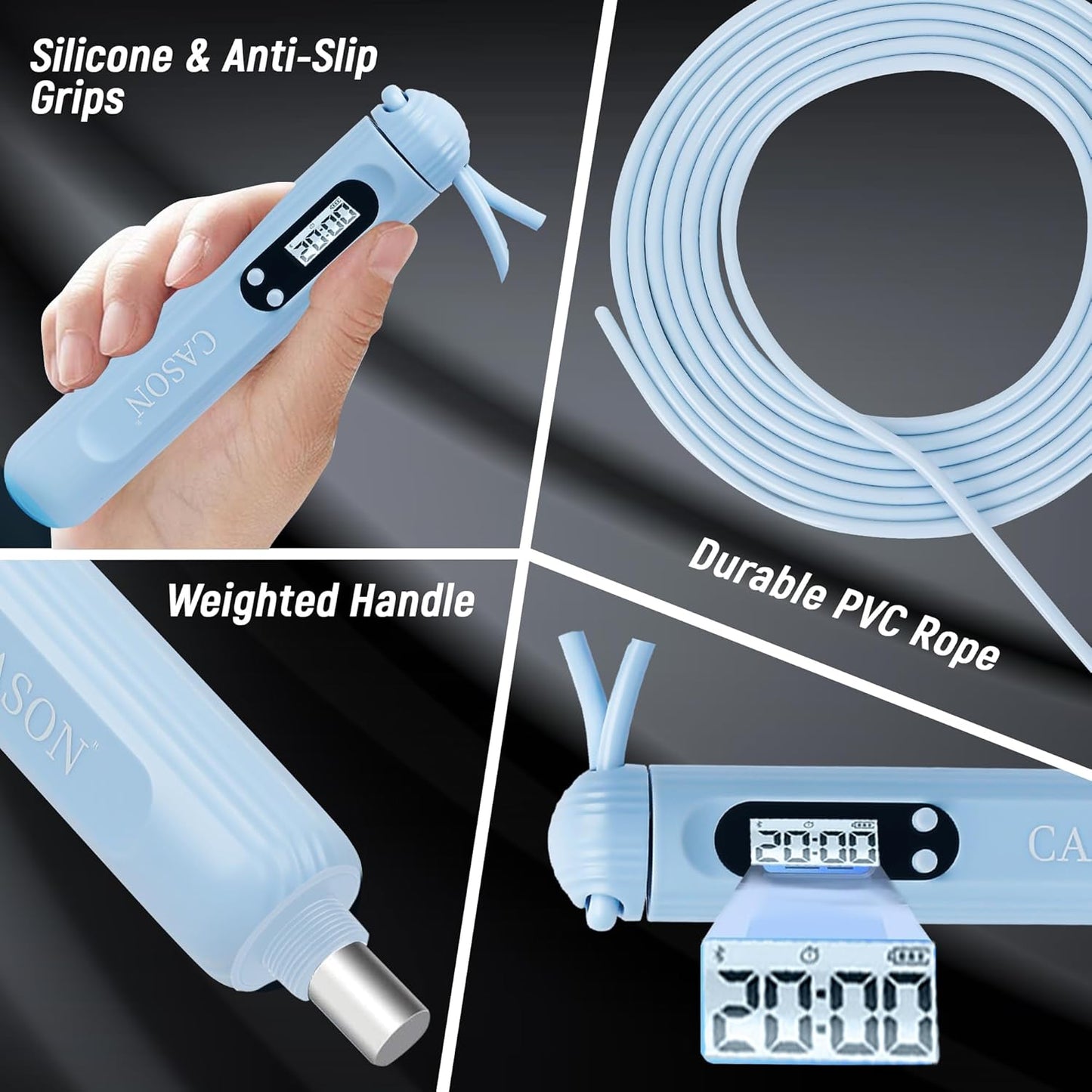 Cason Professional Skipping Rope With Counter for Man,Women,Kids/Sports Speed Skipping Rope With Adjustable Weighted Jump Rope( NO App (only Counter)