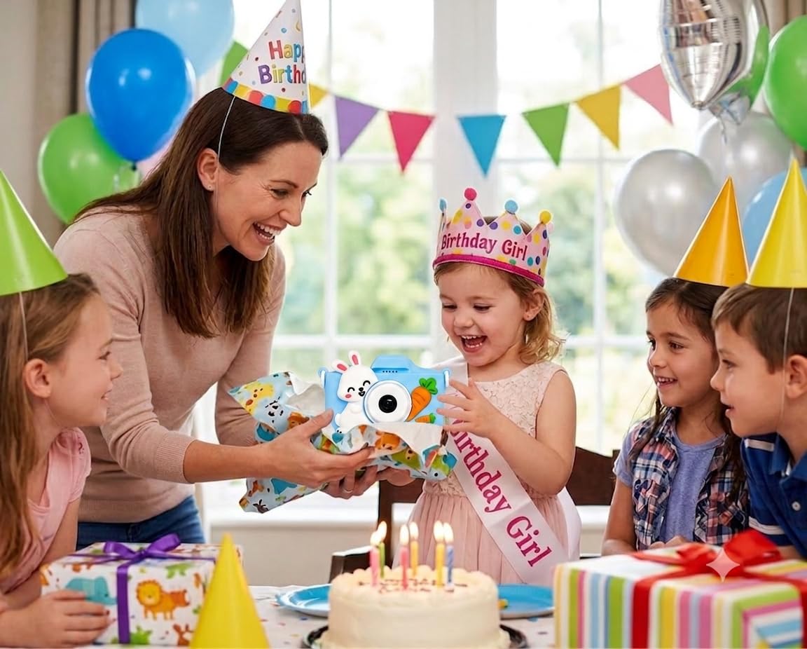 Cason Mini Digital Camera for Kids1080P HD,Camera with Dual Cameras,Rechargeable with SD Card, Real Toy Camera with Games,Birthday Gift for Kids for 5-12 Years Kid