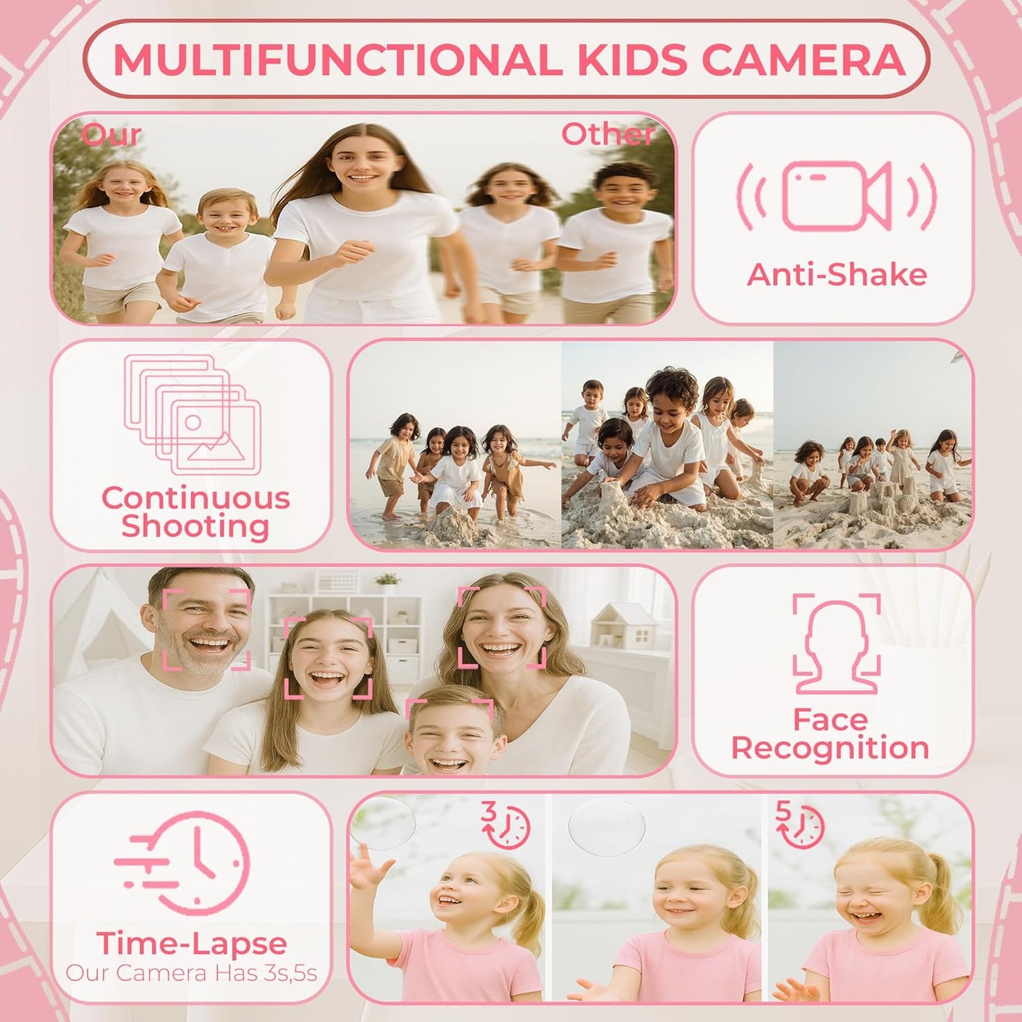 Cason 48MP Digital Camera for Kids-Real Photo & Video Mini Camera for Photography 2.4” Rotating Screen, Built in Games Kids Cameras for 5-15 Years Girls & Boys(Supports Upto 64GB Memory) Visit the CASON Store