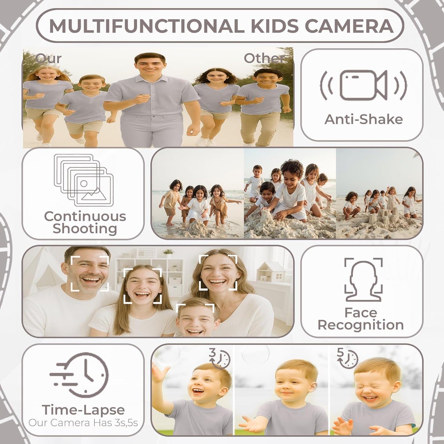 Cason 48MP Digital Camera for Kids-Real Photo & Video Mini Camera for Photography 2.4” Rotating Screen, Built in Games Kids Cameras for 5-15 Years Girls & Boys(Upto 64GB Memory)