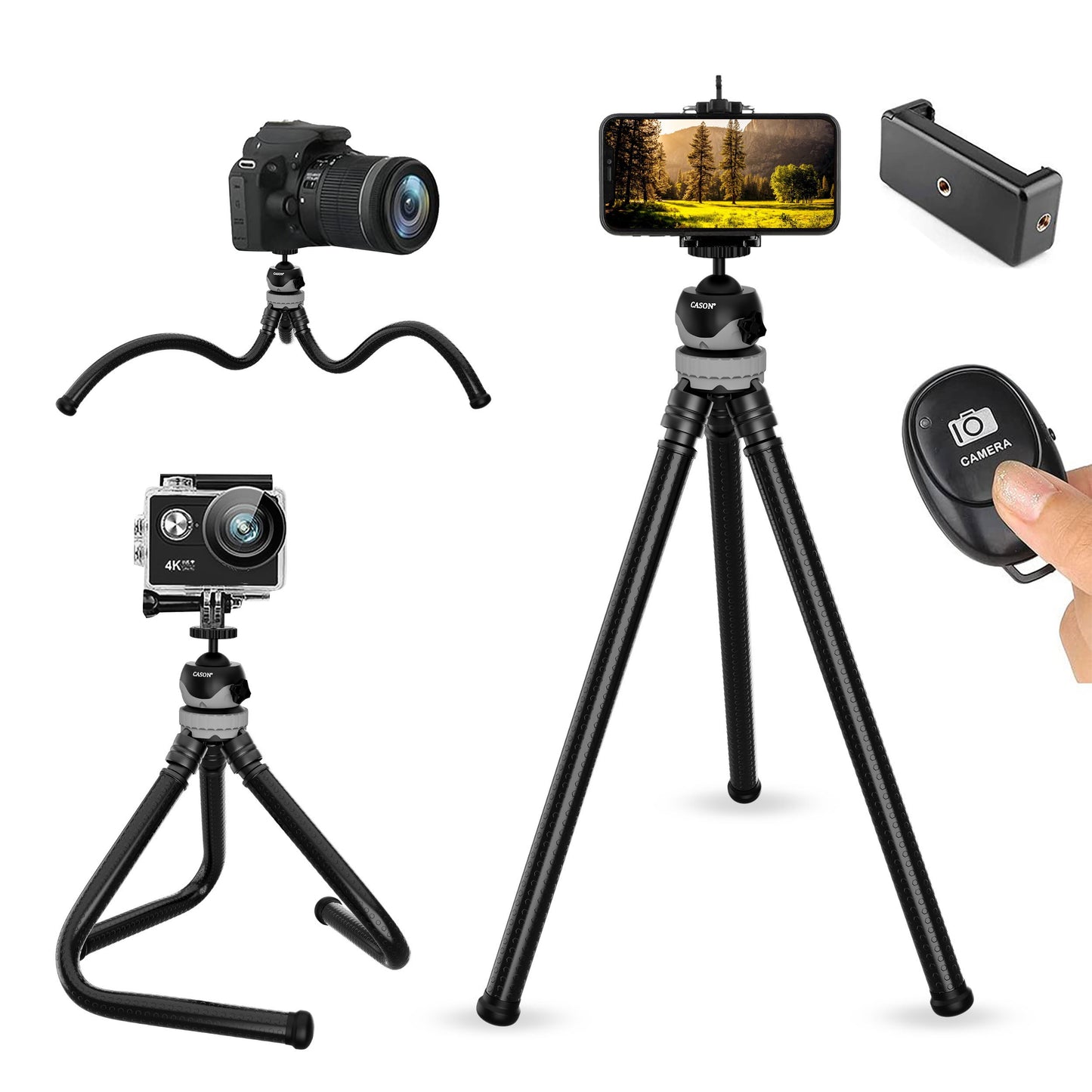 Cason Gorilla Tripod for Phone Flexible Tripod for Action Camera Gor