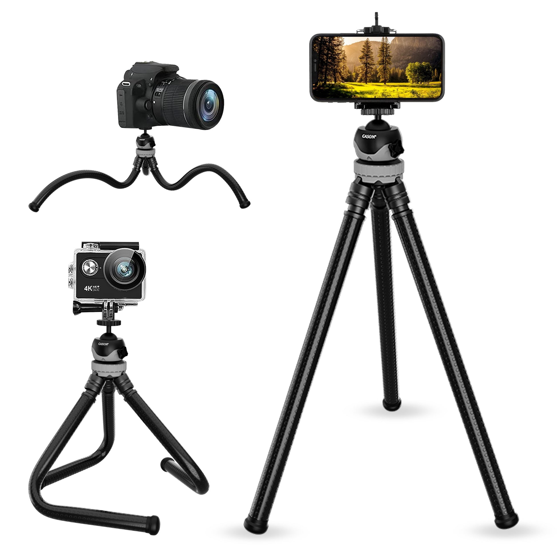 Cason Gorilla Tripod for Phone Flexible Tripod for Action Camera