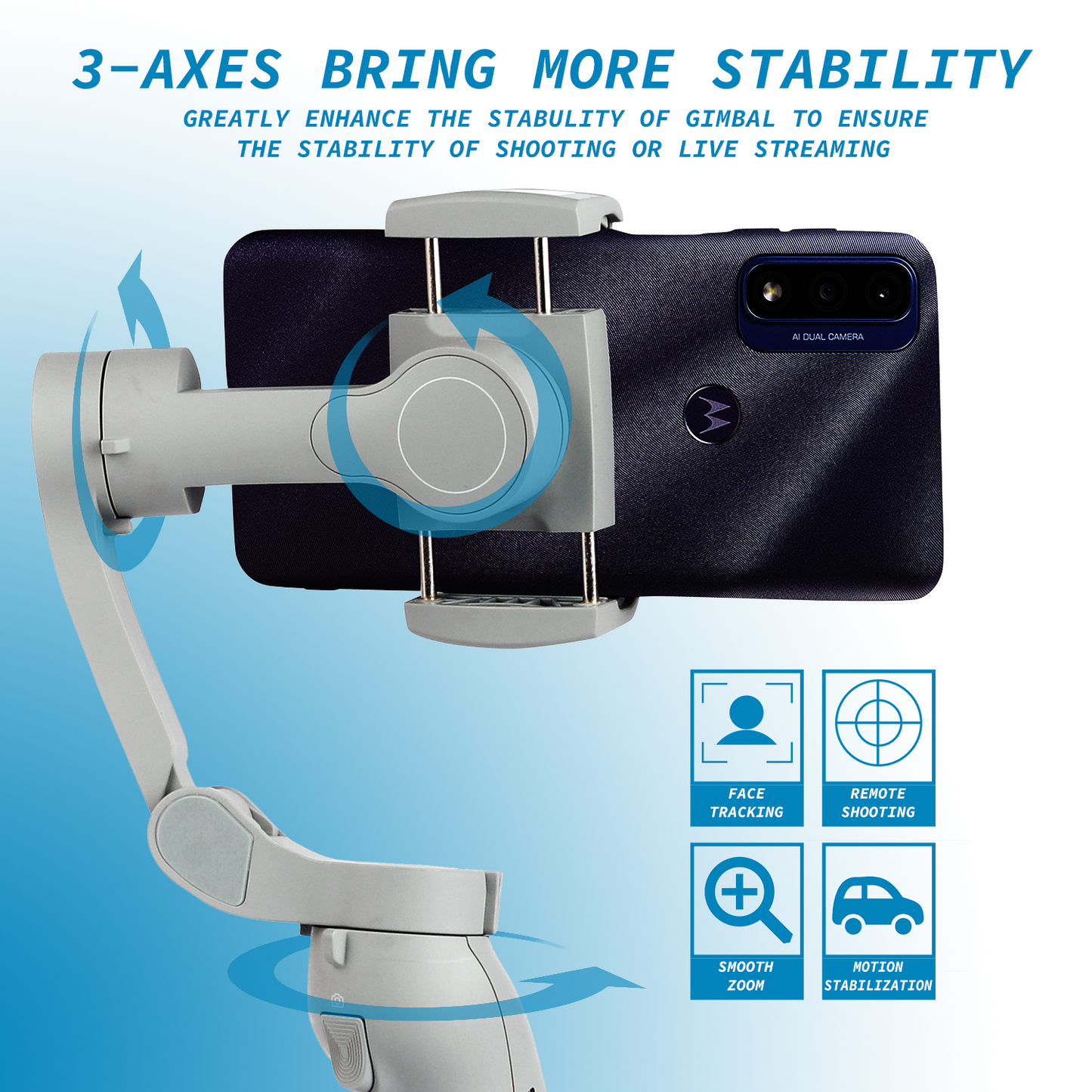 Cason CX5 Handheld 3-Axis Gimbal for Smartphone  Supports iPhone & Android