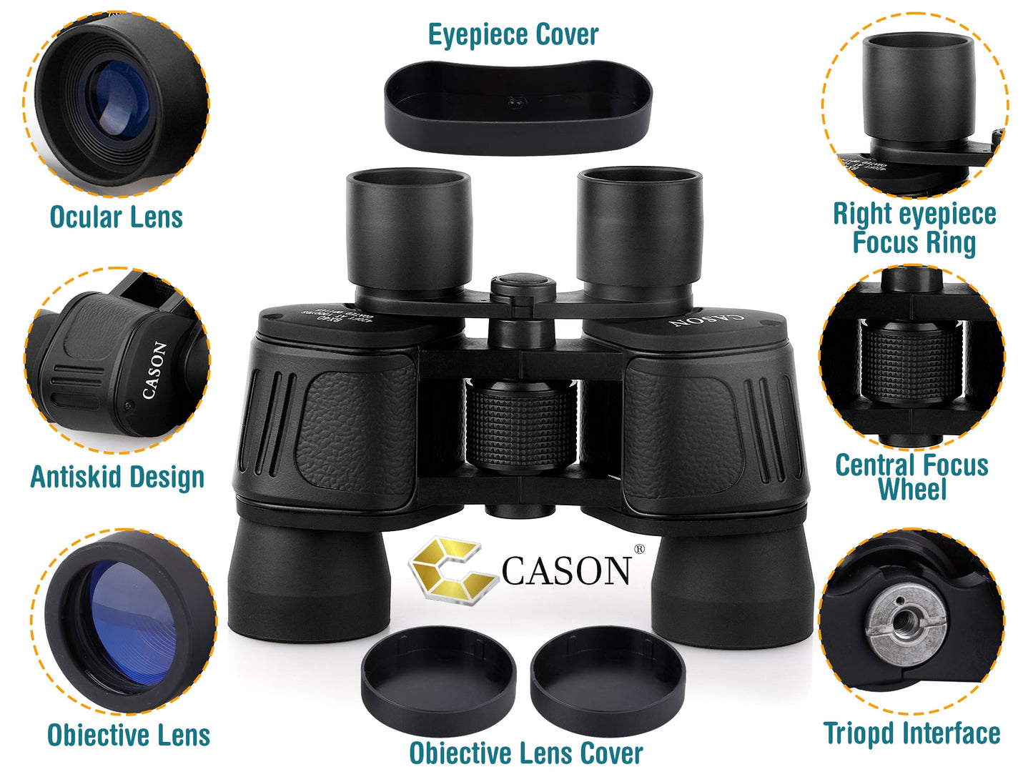 Cason Binoculars Professional 8 X 40 HD Folding 8 X Zoom Binoculars (Black)Binoculars