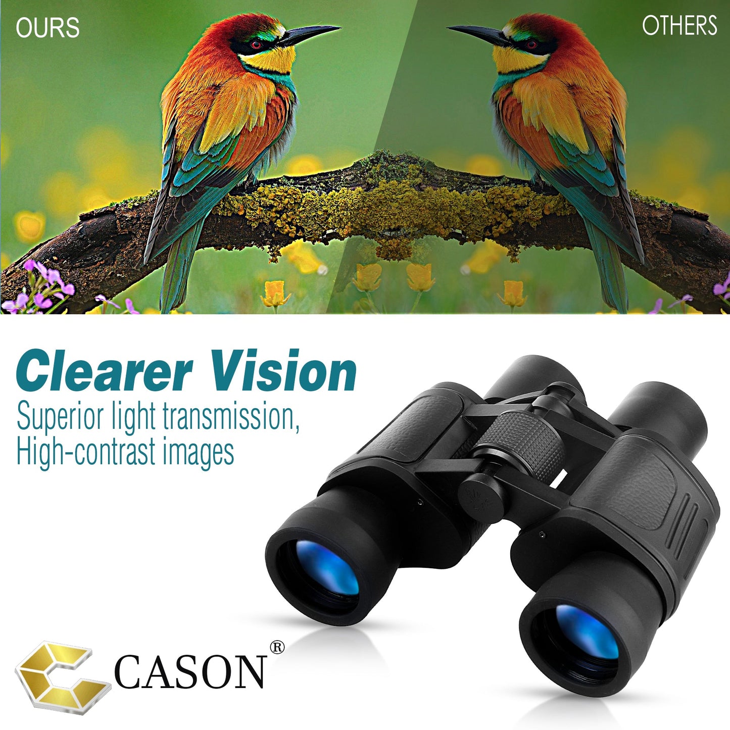 Cason Binoculars Professional 8 X 40 HD Folding 8 X Zoom Binoculars (Black)Binoculars