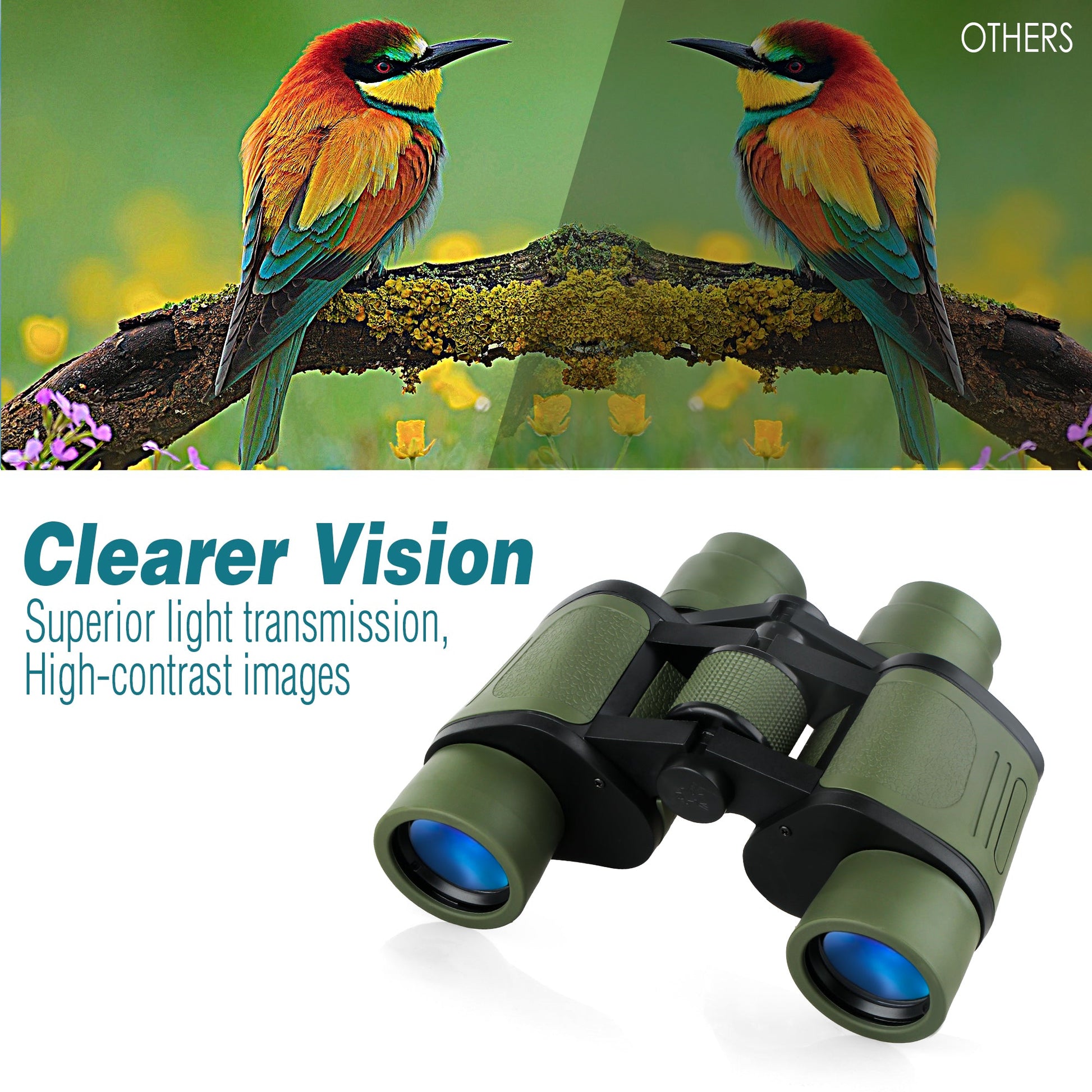 Cason Binoculars Professional 8 X 40 HD Folding 8 X Zoom Binoculars (Green)Binoculars