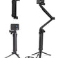 Cason -Tripod for Action Camera 3-Way Monopod Grip Foldable Selfie Stick